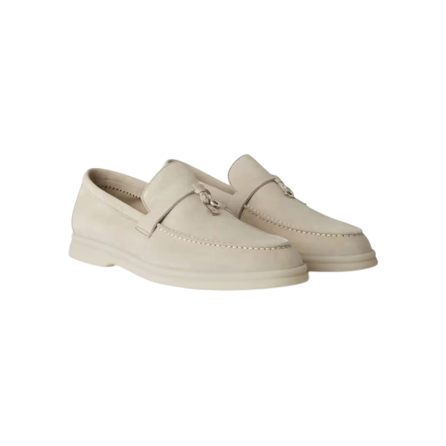 Loro Piana Summer Charms Loafer Powder Pearl Chrome Dubai