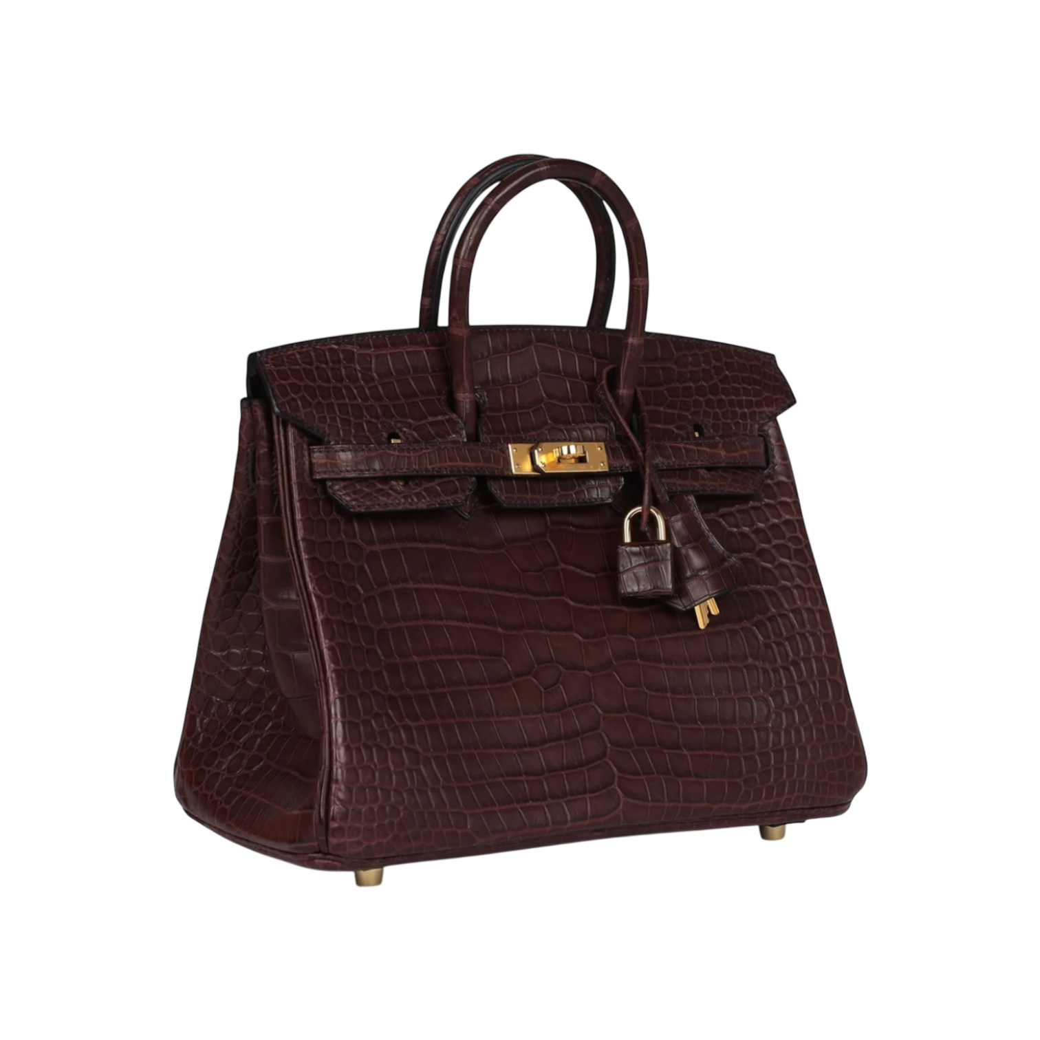Hermès Birkin 25 Sellier Matte Porosus Crocodile Gold Hardware Chrome Dubai