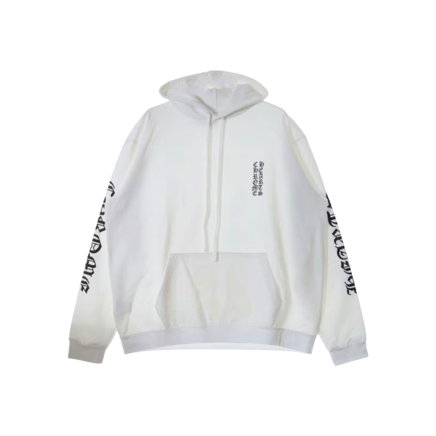 Chrome Hearts Vertical Logo Hoodie White Chrome Dubai