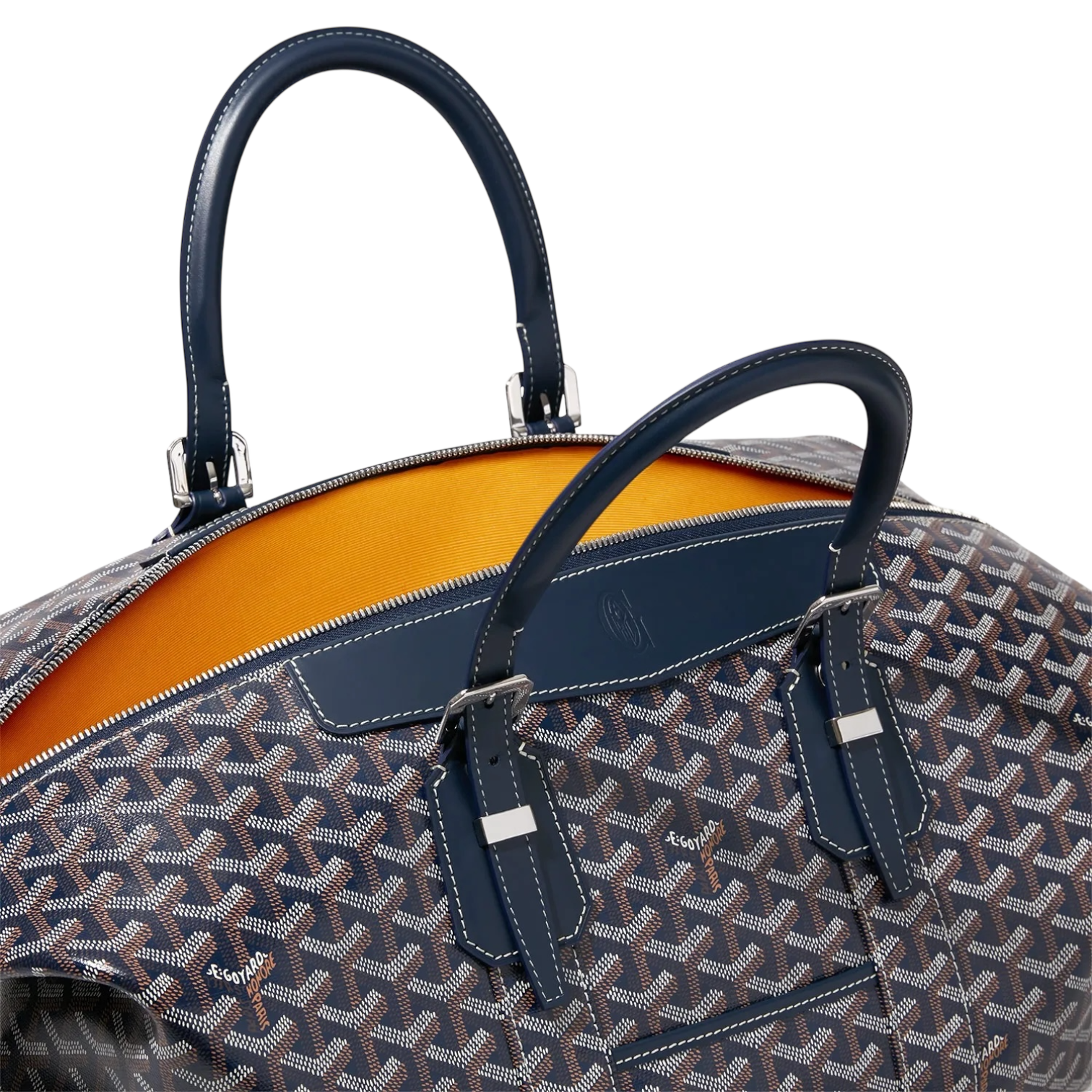 Goyard Bowling 45 Navy Blue Duffle Bag